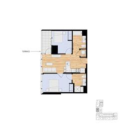 2 beds, 2 baths, 764 sqft, $2,221