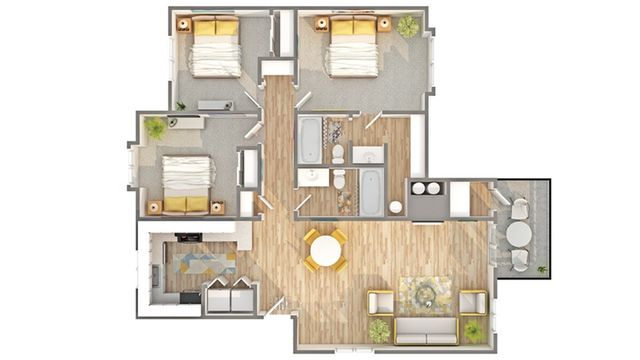 3 beds, 2 baths, 1,087 sqft, $2,700