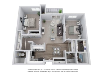 2 beds, 2 baths, 938 sqft, $1,293