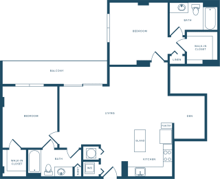 2 beds, 2 baths, 1,263 sqft, $3,556