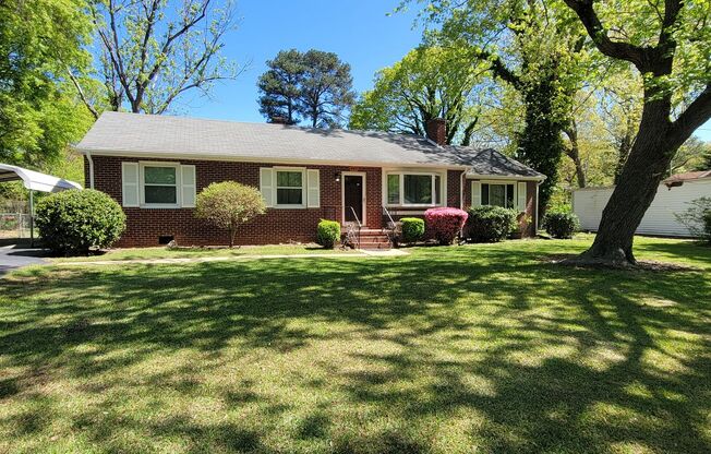 Brick ranch in Southside with large private back yard