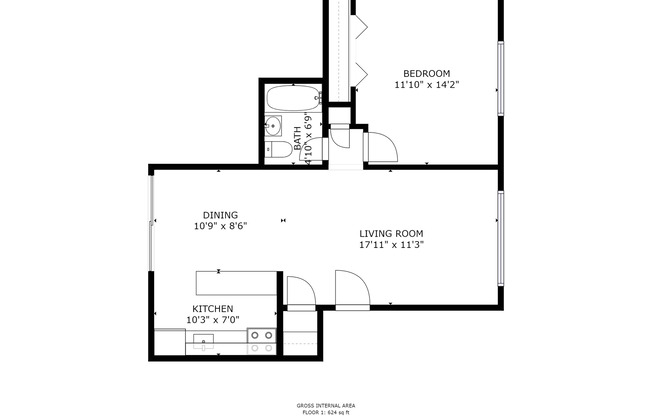 1 bed, 1 bath, 750 sqft, $1,625, Unit 6011-6