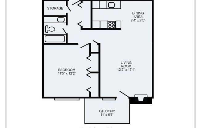 1 bed, 1 bath, 665 sqft, $1,469, Unit 403