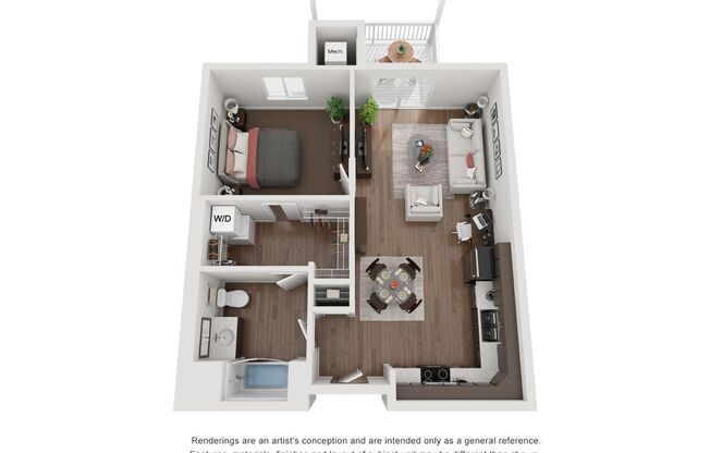 1 bed, 1 bath, 703 sqft, $1,610, Unit 4 - 126