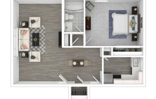 1 bed, 1 bath, 702 sqft, $2,570