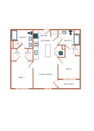 2 beds, 2 baths, 998 sqft, $2,090