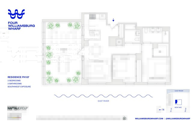 2 beds, 2 baths, $11,571, Unit PH107