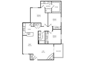 3 beds, 2 baths, 1,370 sqft, $1,489