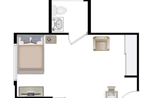 Studio, 1 bath, 381 sqft, $1,280, Unit 513