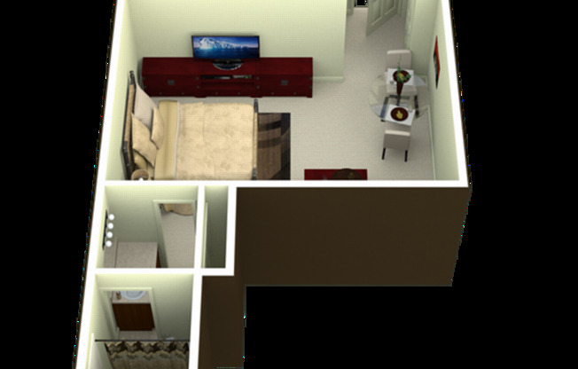 Studio, 1 bath, 425 sqft, $1,099