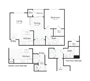 1 bed, 1 bath, 615 sqft, $3,216
