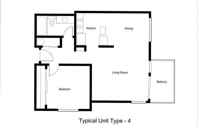 1 bed, 1 bath, 475 sqft, $1,950, Unit 501