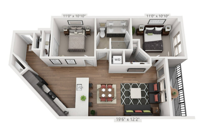 2 beds, 1 bath, 993 sqft, $3,109