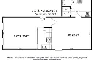 1 bed, 1 bath, 629 sqft, $1,299, Unit 347 S. Fairmount St. #4