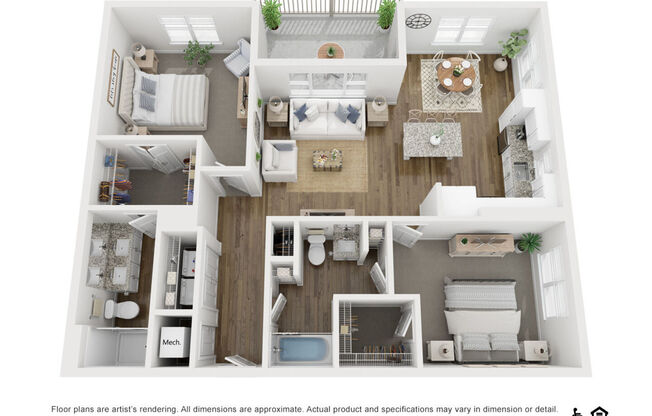 2 beds, 2 baths, 1,160 sqft, $1,723