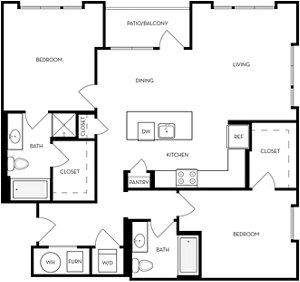 2 beds, 2 baths, 1,170 sqft, $1,867