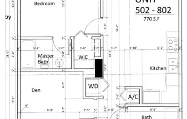 1 bed, 2 baths, 770 sqft, $2,200, Unit 502