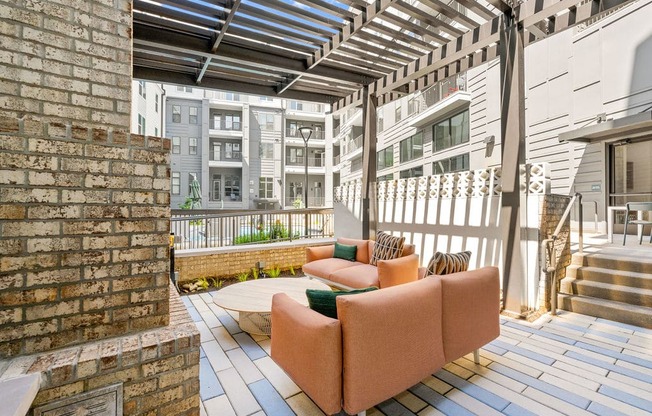 Alton Mill District Apartments in Charlotte, North Carolina Patio with Fireplace