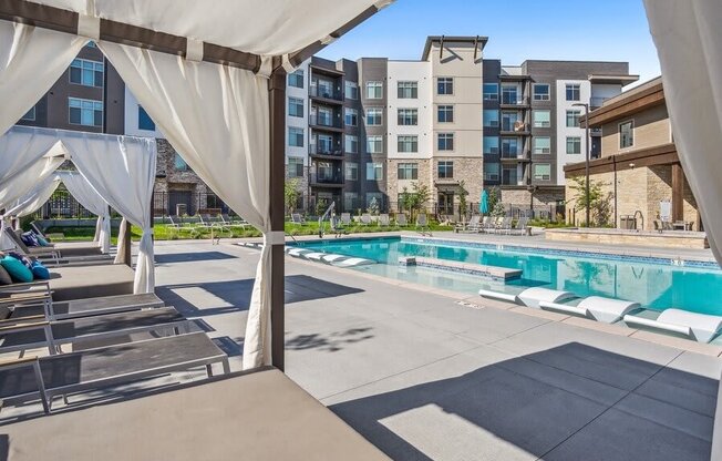 Cabana bed lounger at pool