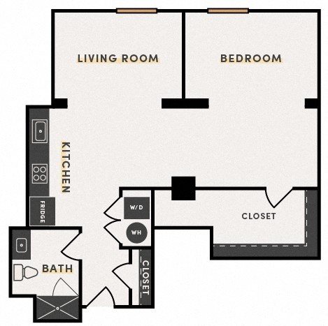 1 bed, 1 bath, 842 sqft, $1,329