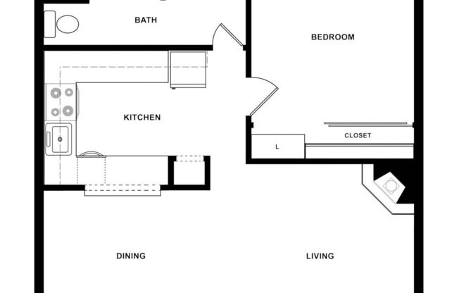 1 bed, 1 bath, 676 sqft, $1,375