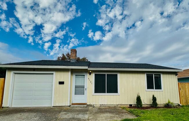 Three bedroom home with large fenced yard