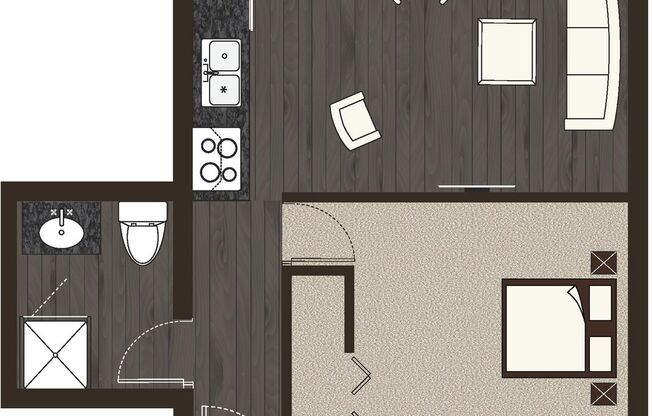 1 bed, 1 bath, 485 sqft, $1,120, Unit 309