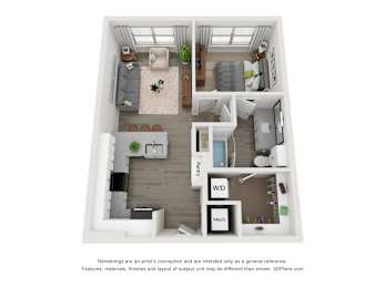 1 bed, 1 bath, 649 sqft, $1,259