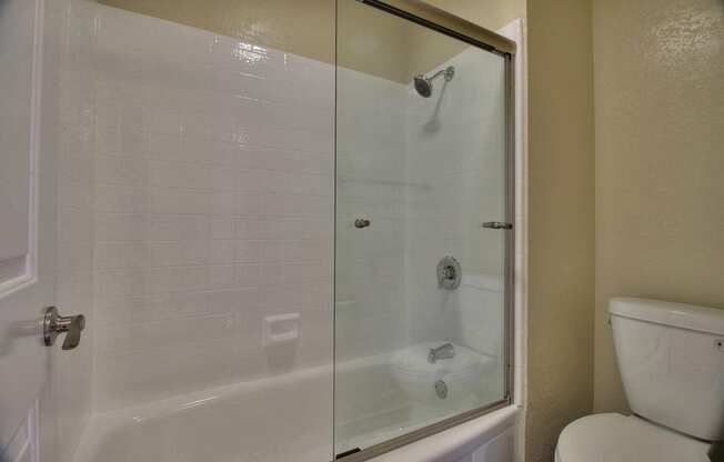 Glass-Enclosed Showers at 720 North Apartments, Sunnyvale, California