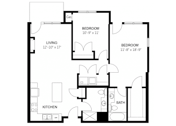 2 beds, 2 baths, 1,080 sqft, $2,140