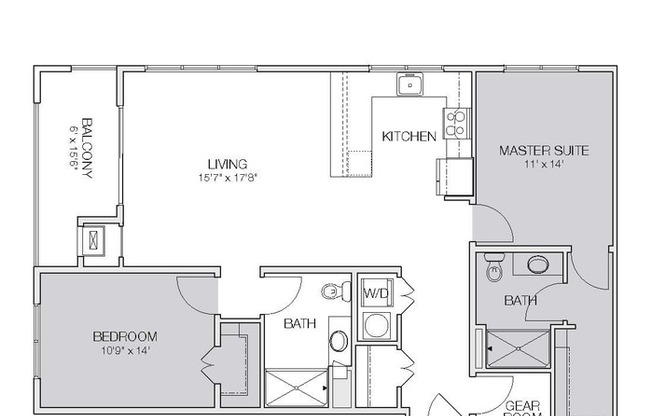 2 beds, 2 baths, 1,257 sqft, $2,050, Unit A116