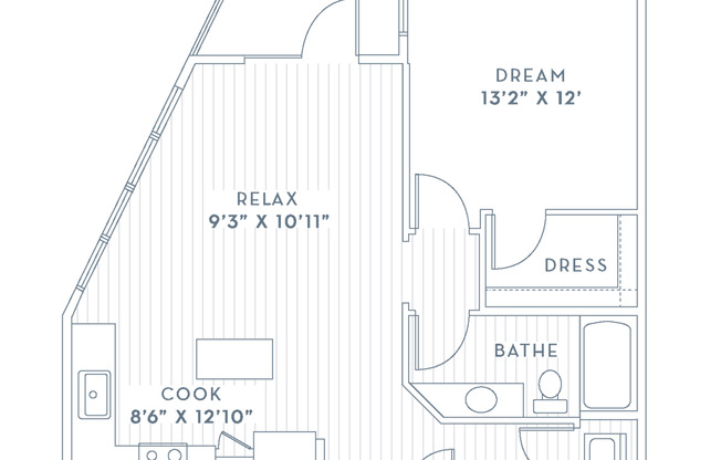 1 bed, 1 bath, 855 sqft, $1,545