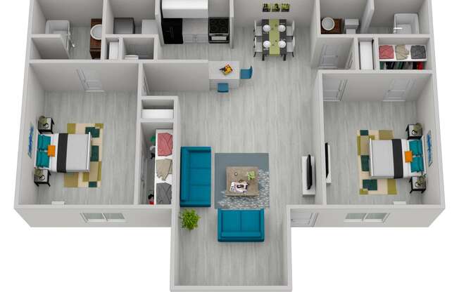 a floor plan of a house with a bedroom and a living room