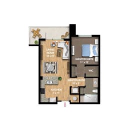 1 bed, 1 bath, 778 sqft, $1,536
