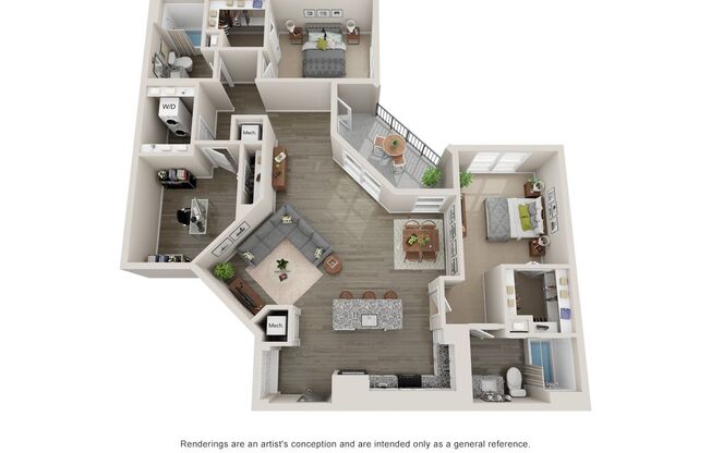 2 beds, 2 baths, 1,424 sqft, $2,999