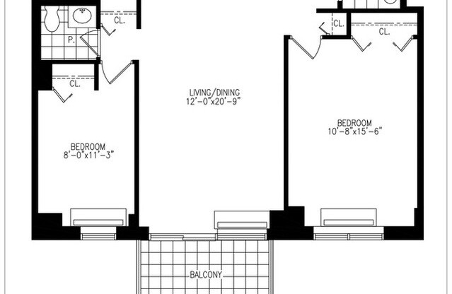 2 beds, 2 baths, $6,300, Unit 25D