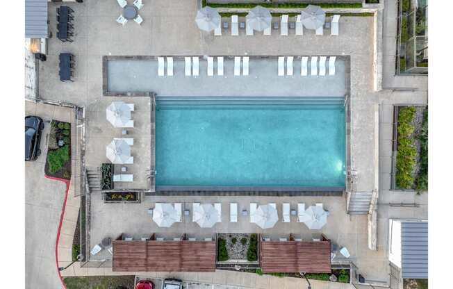 an aerial view of the swimming pool at Berkshire Santal apartments