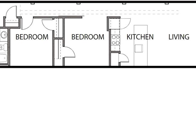 2 beds, 1 bath, 801 sqft, $1,575, Unit 2C