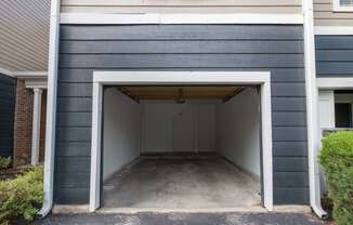 the garage of a house with the door open