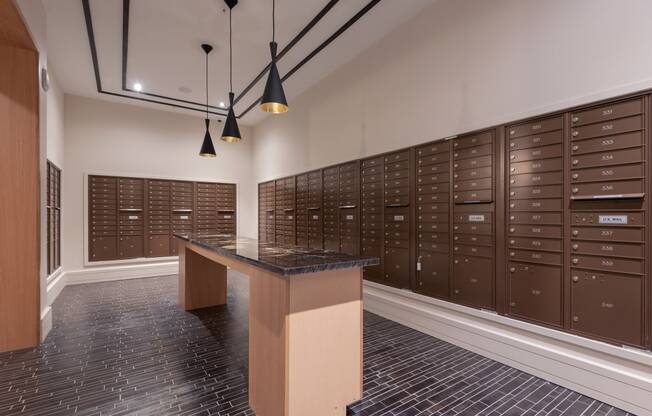 a view of the mail room at the bullitt center