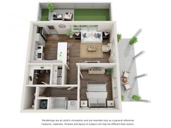 1 bed, 1 bath, 676 sqft, $1,279