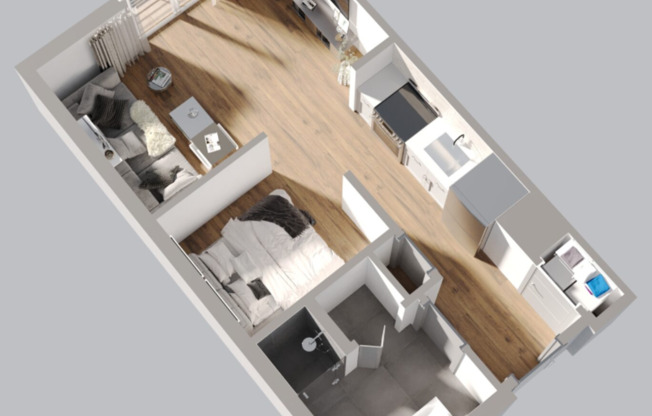 Studio, 1 bath, 452 sqft, $2,325, Unit 511