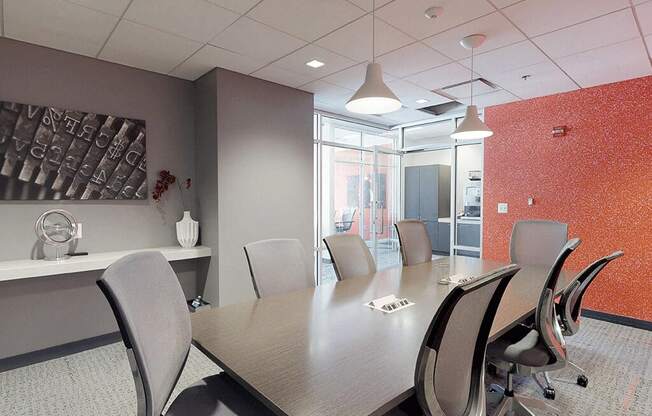 Bright and thoughtful conference room at Trillium Apartments, Virginia, 22031