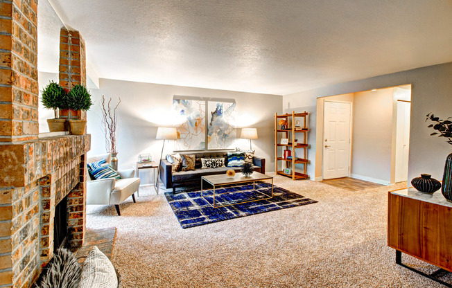 Living Room Fireplace_Ridgetop_Silverdale WA_Apartment Living Room