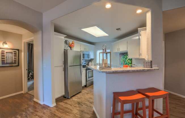 Kitchen view from living room at Arterra, Albuquerque, NM