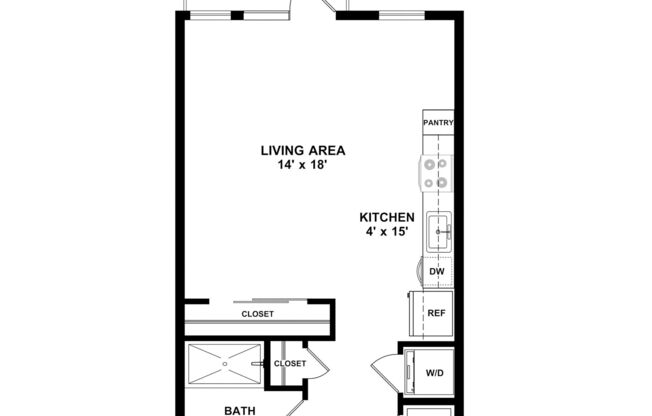 Studio, 1 bath, 499 sqft, $1,695