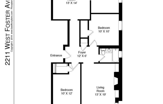 2 beds, 1 bath, 1,105 sqft, $2,595, Unit 2211-1