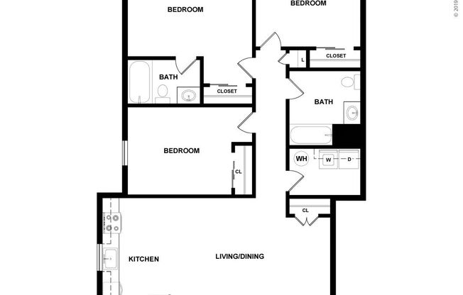 3 beds, 1 bath, 1,150 sqft, $1,900