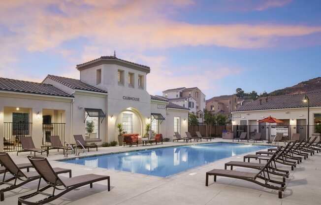 Relaxing Swimming Pool at Mitchell Place Apartments, CA