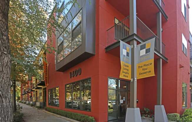 exterior building corner  l Fremont Mews Apartments